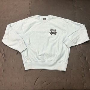 Stussy Pigment Dyed Dice Crewneck “Sky Blue”